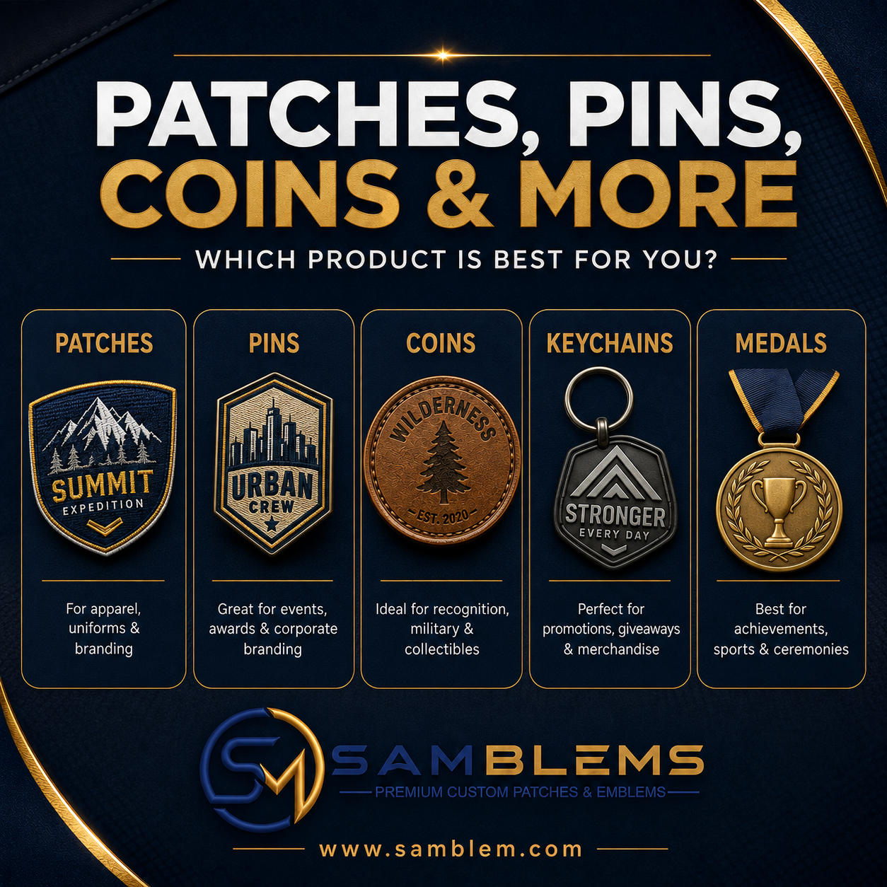 Custom Patches, Pins, Coins and Medals: Which Product Is Best for Your Project?