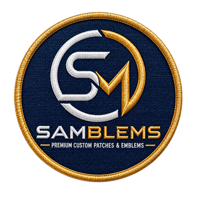 Premium Navy and Gold Embroidered Emblem